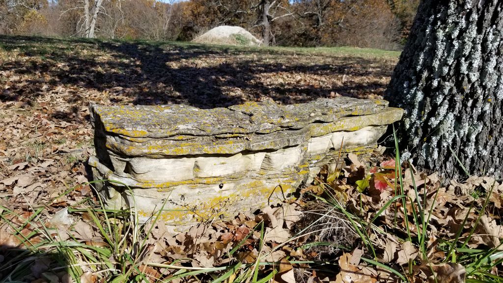 One of many natural rock formations on the property